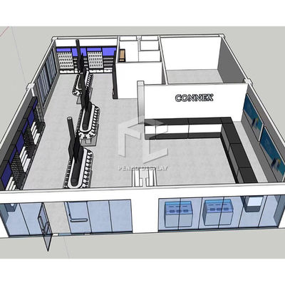 650*650mm Phone Display Cabinet Store 1100mm High Free Design