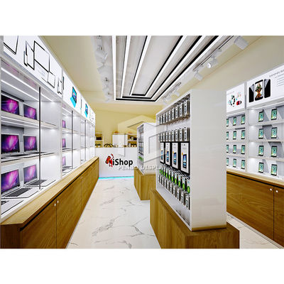 Wood Grain Veneer Mobile Phone Display Showcase Furniture Engraving