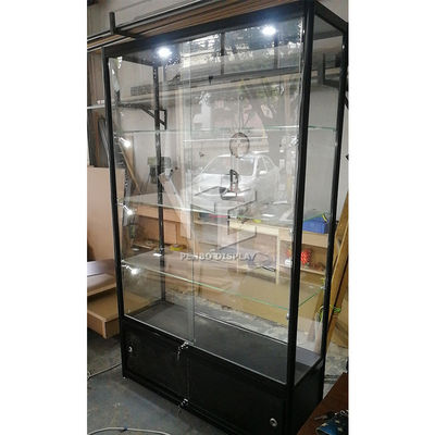 Aluminum Glass Display Showcase Brushed Store Display Cabinet