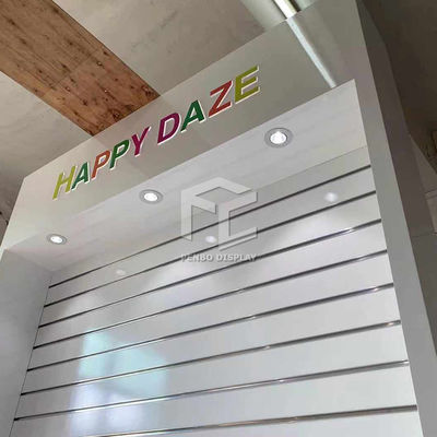 12mm Thick MDF Smoke Shop Furniture Slat Wall Display ODM
