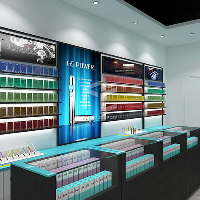 10mm Tempered Glass Cigarette Shop Display Shelf OEM Powder Coated