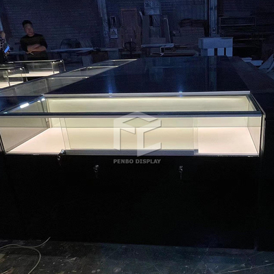 Blue Mdf Glass Smoke Display Showcase Shop Interior Design