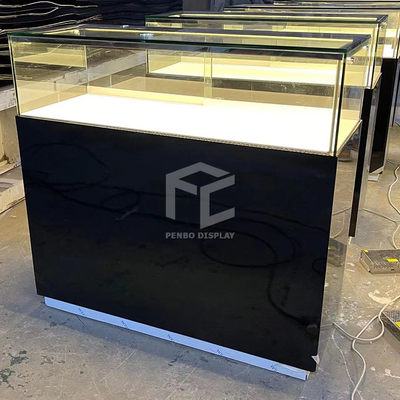 Blue Mdf Glass Smoke Display Showcase Shop Interior Design