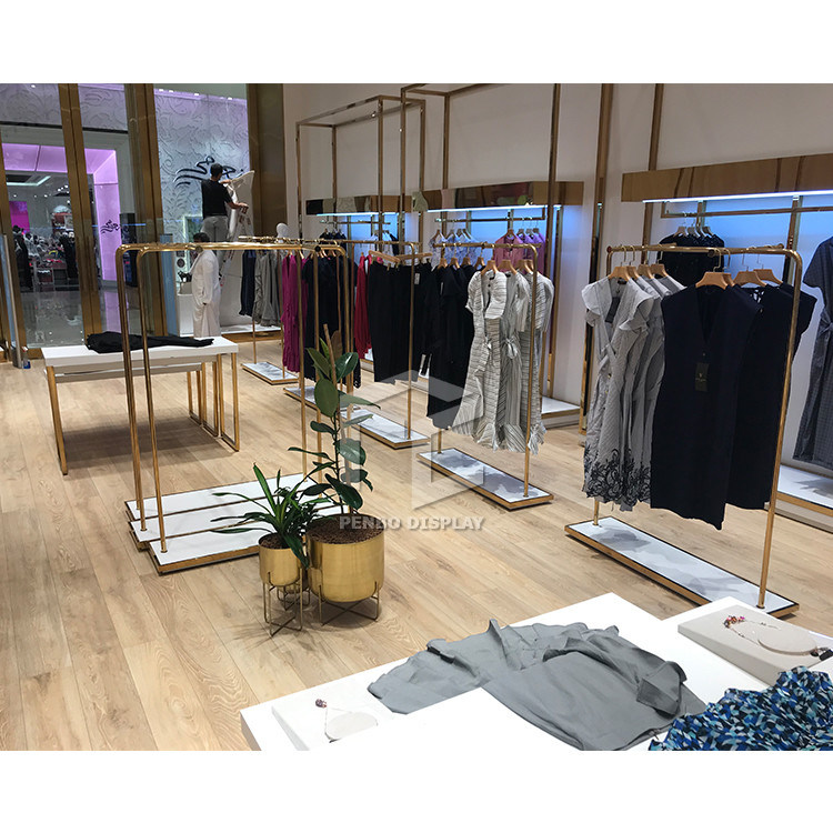 ODM Boutique Women Clothing Shop Display Furniture Racks 5mm Thick