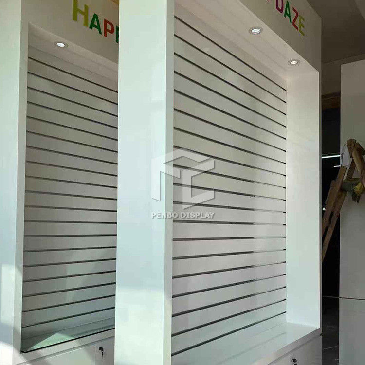 12mm Thick MDF Smoke Shop Furniture Slat Wall Display ODM