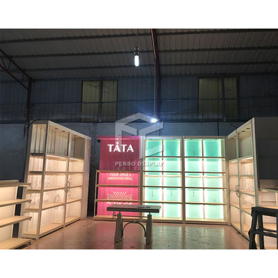 Giá trưng bày giày hiện đại Tấm điện tử Thiết kế bố cục bên trong Phụ kiện cửa hàng giày